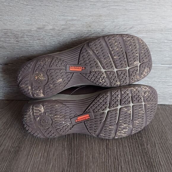 Merrell Encore Q2 Moc Brown Leather Walking Shoes 9 - Picture 7 of 8